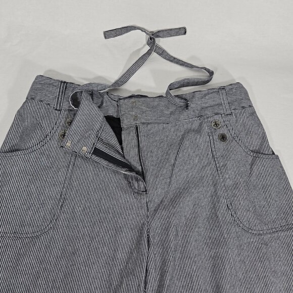 VINTAGE Striped Elastic Waist Drawstring Cargo BERMUDA Shorts Women's Size L/XL. - Picture 7 of 17
